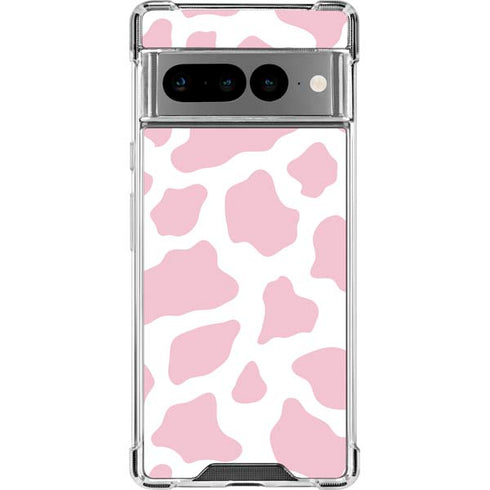 Pink Cow Print Google Pixel 7 Pro Clear Case